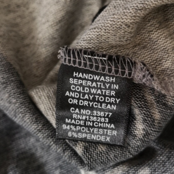 Women's Tunic Top, S-M, Black & Grey, Super-soft - Picture 6 of 6